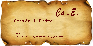 Csetényi Endre névjegykártya