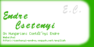 endre csetenyi business card